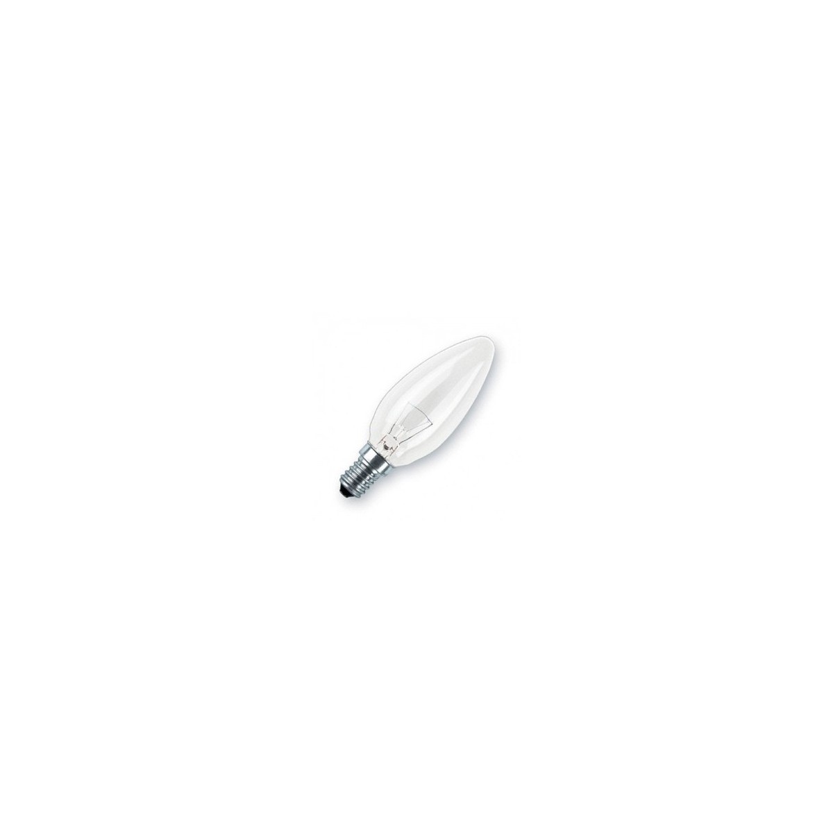 Bombilla vela E14 25W 12V lisa clara