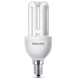 Bombilla fluorescente bajo consumo 11W 230V E14 2700K Luz Blanco Calido Philips 80116610