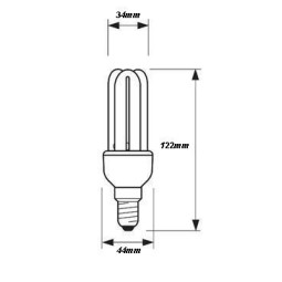 Bombilla fluorescente bajo consumo 11W 230V E14 2700K Luz Blanco Calido Philips 80116610