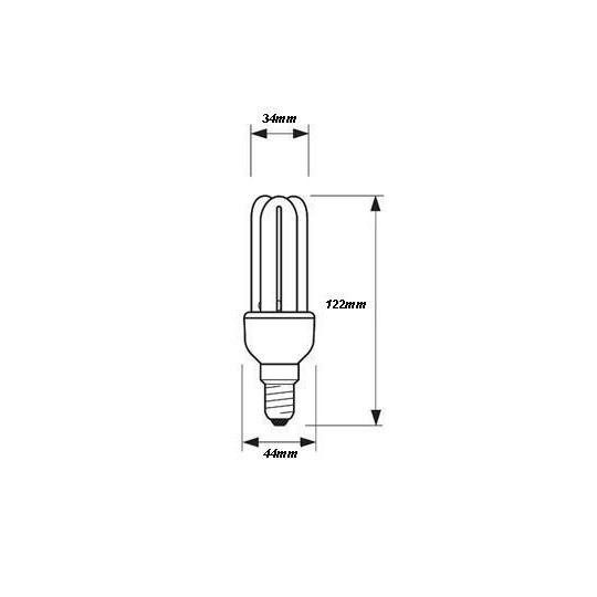 Bombilla fluorescente bajo consumo 11W 230V E14 2700K Luz Blanco Calido Philips 80116610