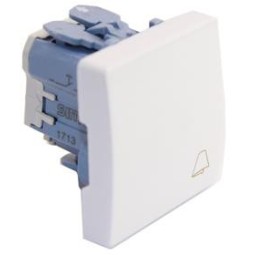 Pulsador timbre simbolo campana ancho blanco Simon 27150-65