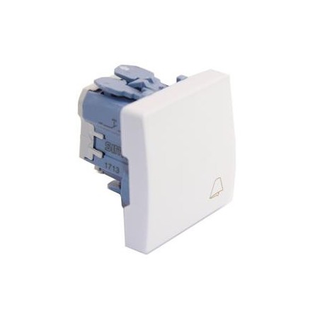 Pulsador timbre simbolo campana ancho blanco Simon 27150-65