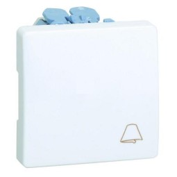 Pulsador timbre simbolo campana ancho blanco Simon 27150-65