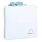 Pulsador timbre simbolo campana ancho blanco Simon 27150-65