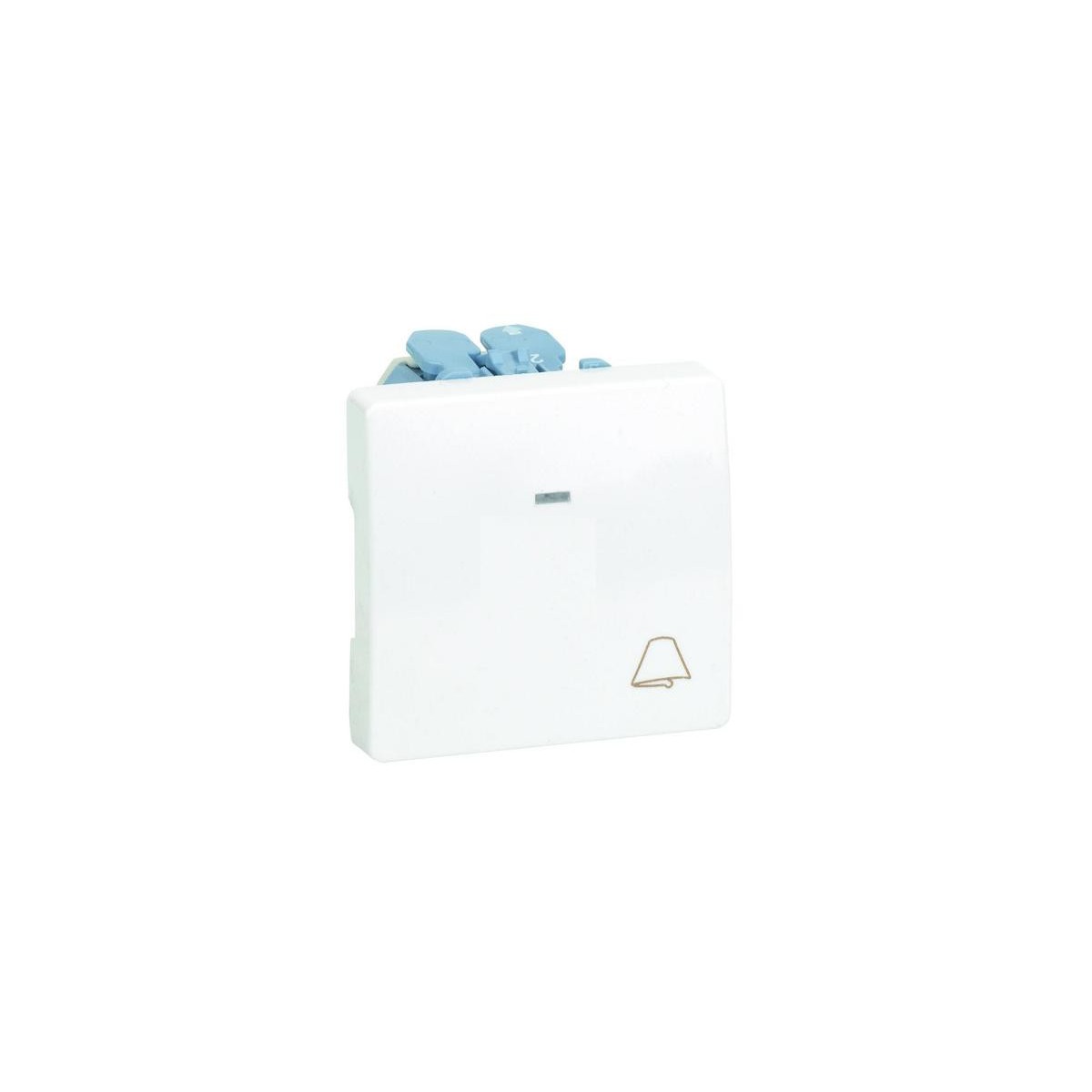PULSADOR ANCHO BLANCO SIMBOLO CAMPANA CON VISOR SIMON 27160-65