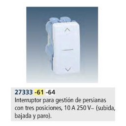 INTERRUPTOR PERSIANA 3 POSICIONES ESTRECHO BLANCO SIMON 27333-64