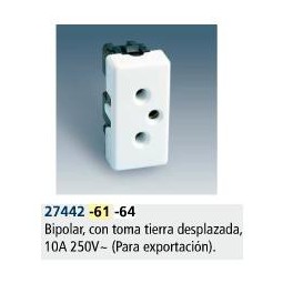 Base schuko 10A estrecha marfil Simon 27442-61