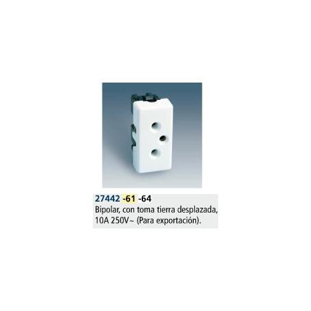 Base schuko 10A estrecha marfil Simon 27442-61