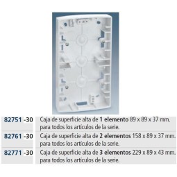 CAJA DE SUPERFICIE 1 ELEMENTO BLANCA 89X89X37MM SIMON 82751-30
