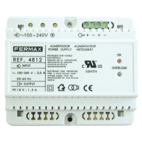 Alimentador DIN6 100-240Vac 18Vdc 1.5A Fermax 4812