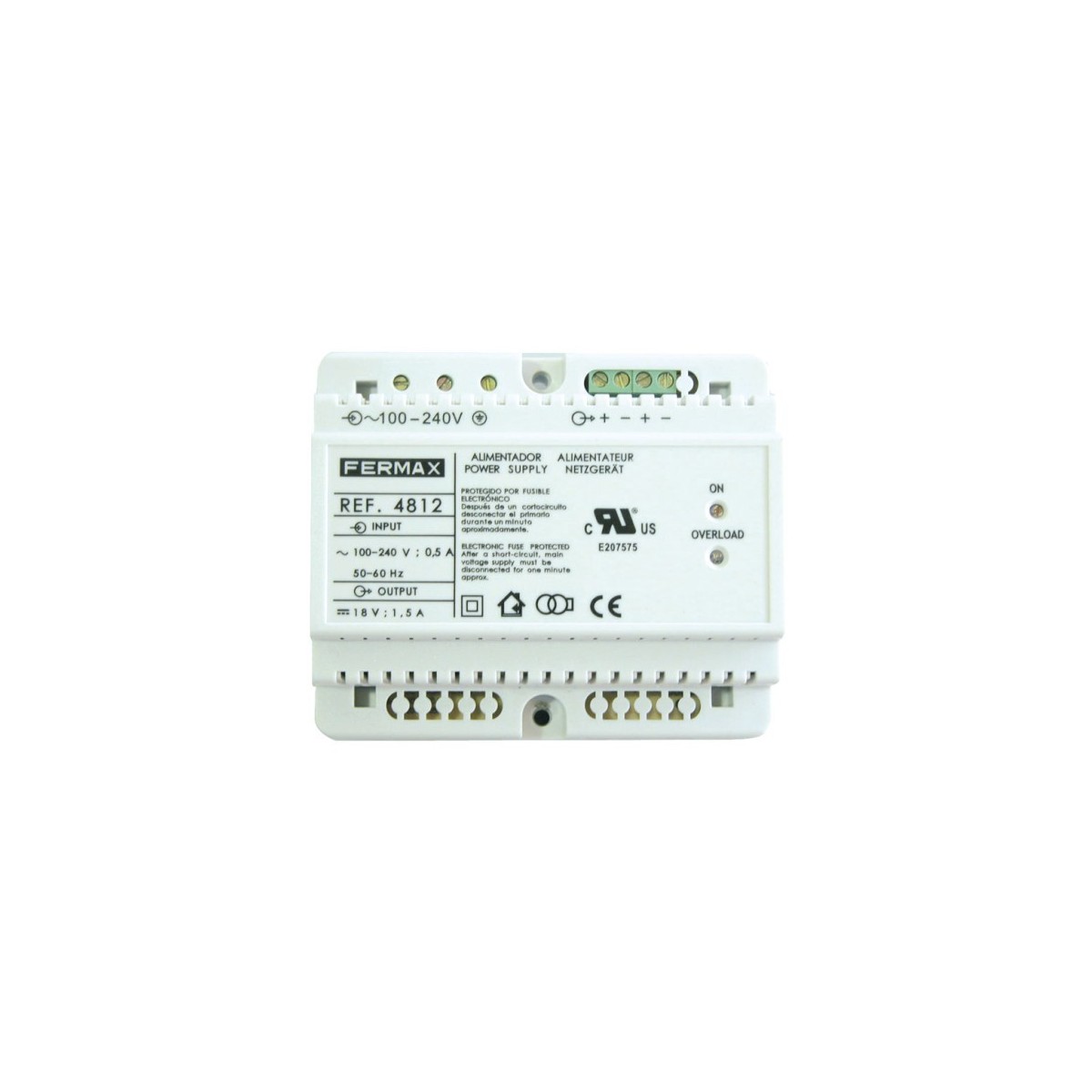 Alimentador DIN6 100-240Vac 18Vdc 1.5A Fermax 4812