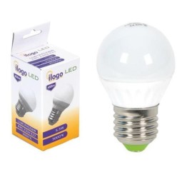 Bombilla led esferica 5.5w 230v e27 450lum luz blanco calido 3000k Ilogo