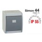 Caja estanca Simon 44 Aqua con tecla simple IP55 para mecanismos Simon 27