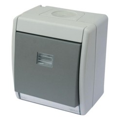 Caja estanca Simon 44 Aqua con tecla simple IP55 para mecanismos Simon 27