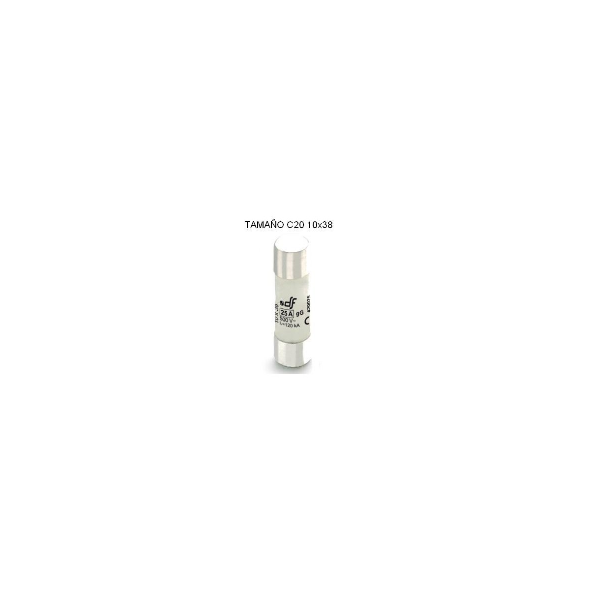 Fusible cartucho C20 2Amp 10x38 cilindrico ceramico