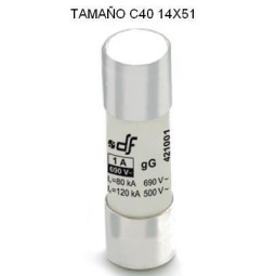 Fusible C40 14x51 40Amp cilindrico ceramico