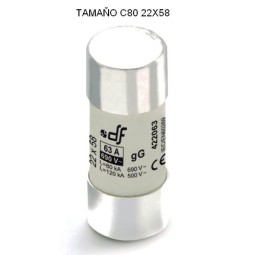 Fusible C80 22x58 100Amp cilindrico ceramico