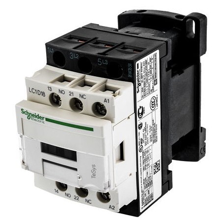 Contactor riel 3 polos 18Amp 1NA 1NC 400V Telemecanique LC1D18V7