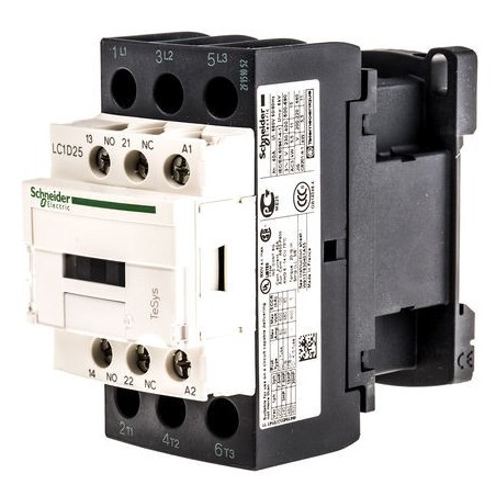 Contactor riel 3 polos 25 Amp 1NA 1NC 400V Telemecanique LC1D25V7
