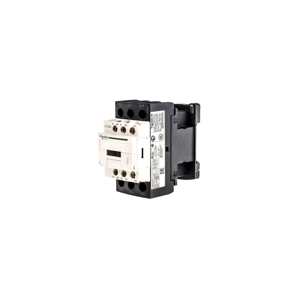 Contactor riel 3 polos 25 Amp 1NA 1NC 400V Telemecanique LC1D25V7