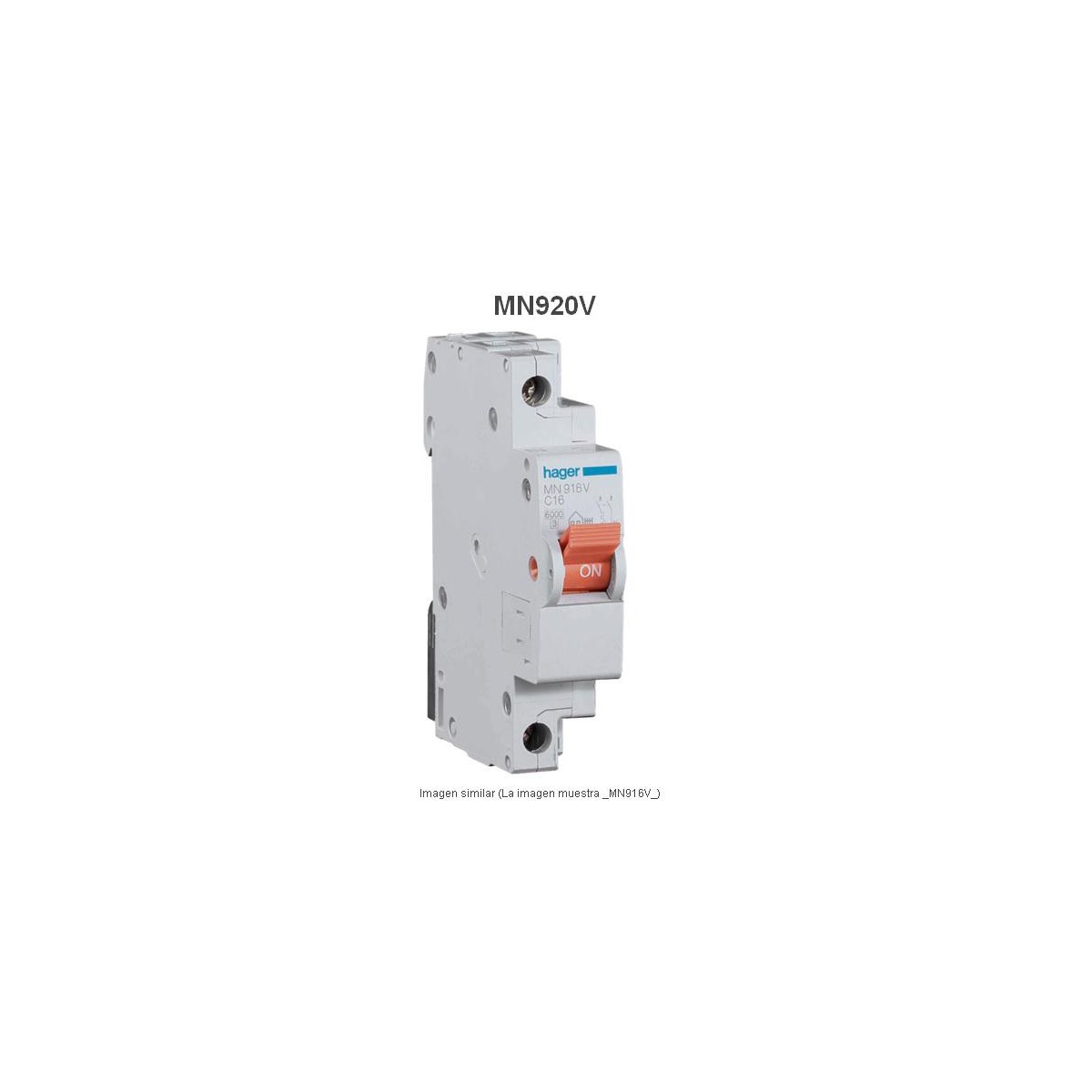 Magnetotermico estrecho 1P+N 20A Curva C 6KA  Hager MN920V
