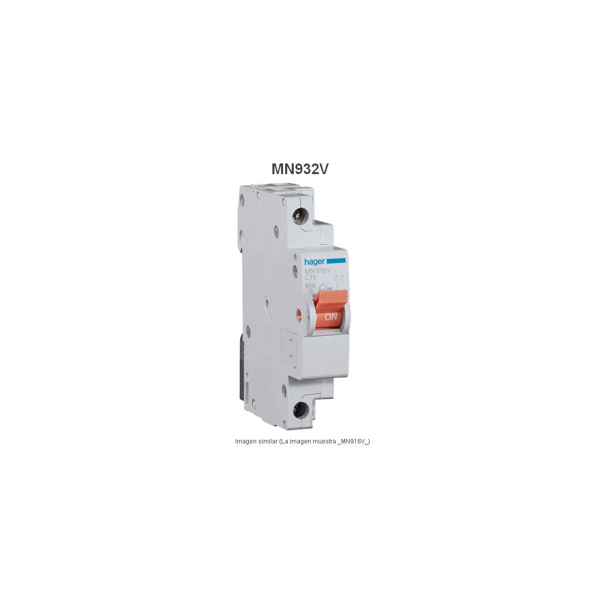 Magnetotermico estrecho 1P+N 32A Curva C 6KA Hager MN932V