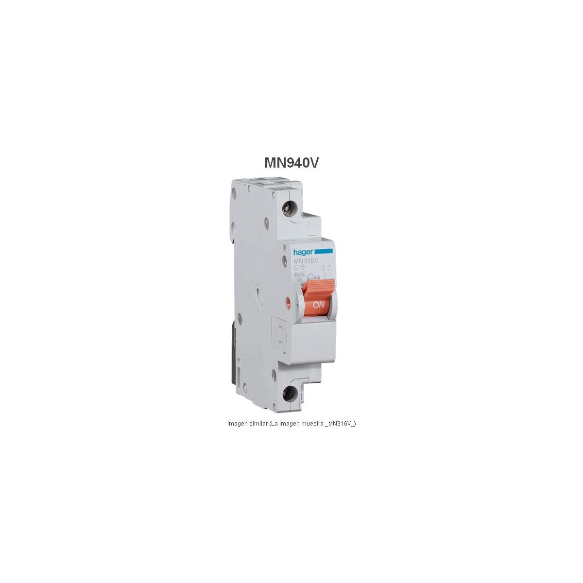Magnetotermico estrecho 1P+N 40A Curva C 6KA  Hager MN940V