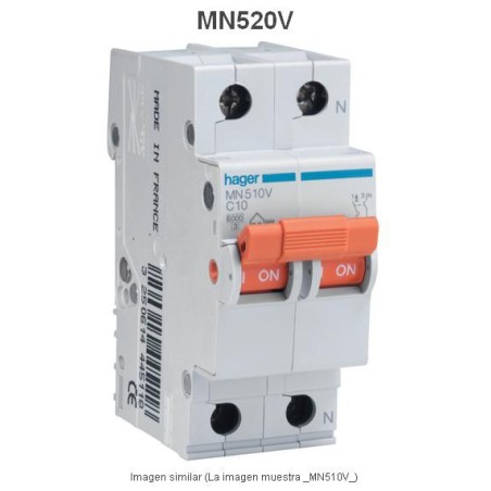 Magnetotermico 1P+N 20A Curva C 6KA Hager MN520V