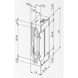 Cerradura electrica 10-24V AC/DC automatica ajustable