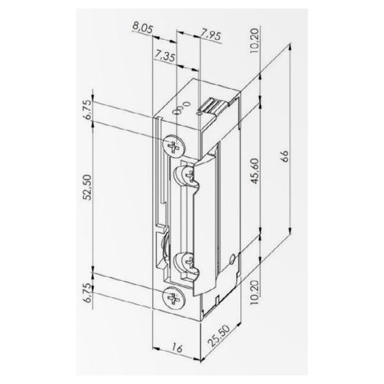 Cerradura electrica 10-24V AC/DC automatica ajustable