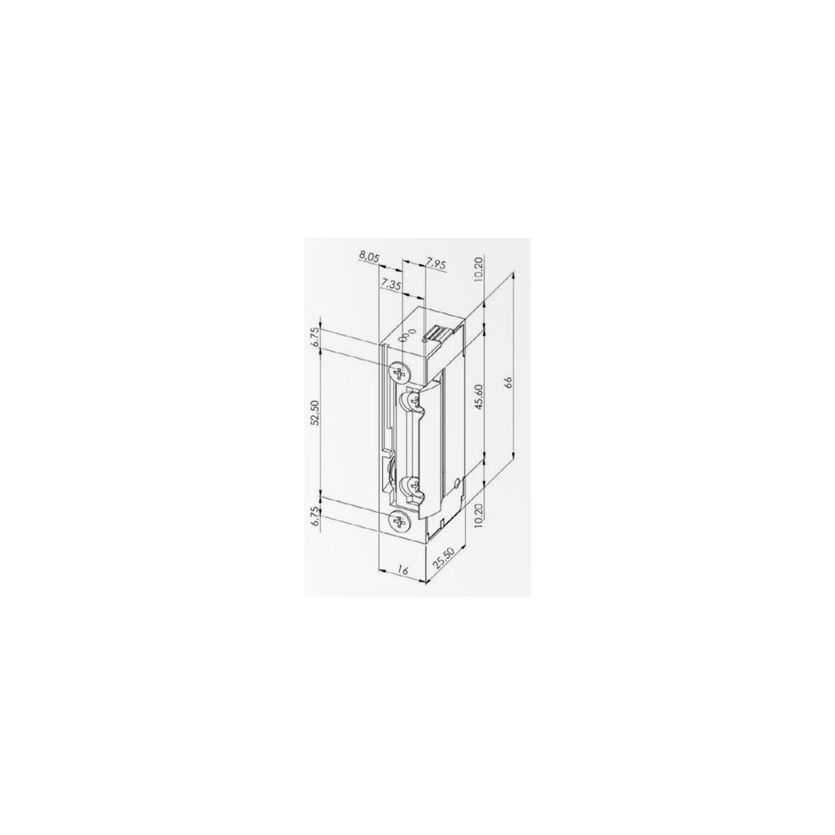 Cerradura electrica 10-24V AC/DC automatica ajustable
