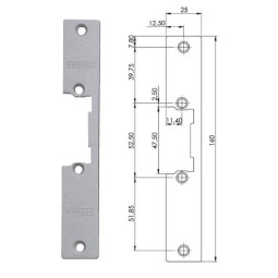Armadura corta para cerradura electrica para puertas de paso