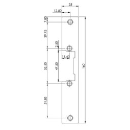 Armadura corta para cerradura electrica para puertas de paso
