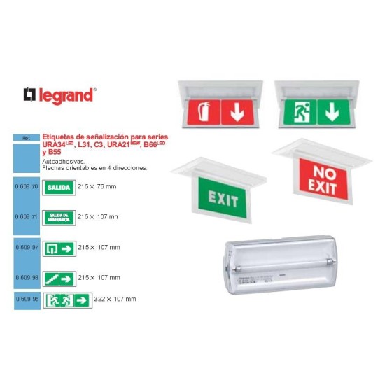 Etiqueta Adhesiva SALIDA CON FLECHA Legrand 060997