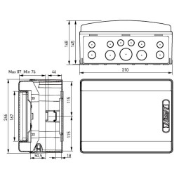 Caja automaticos superficie estanca 12 elementos Ide CDN12PT