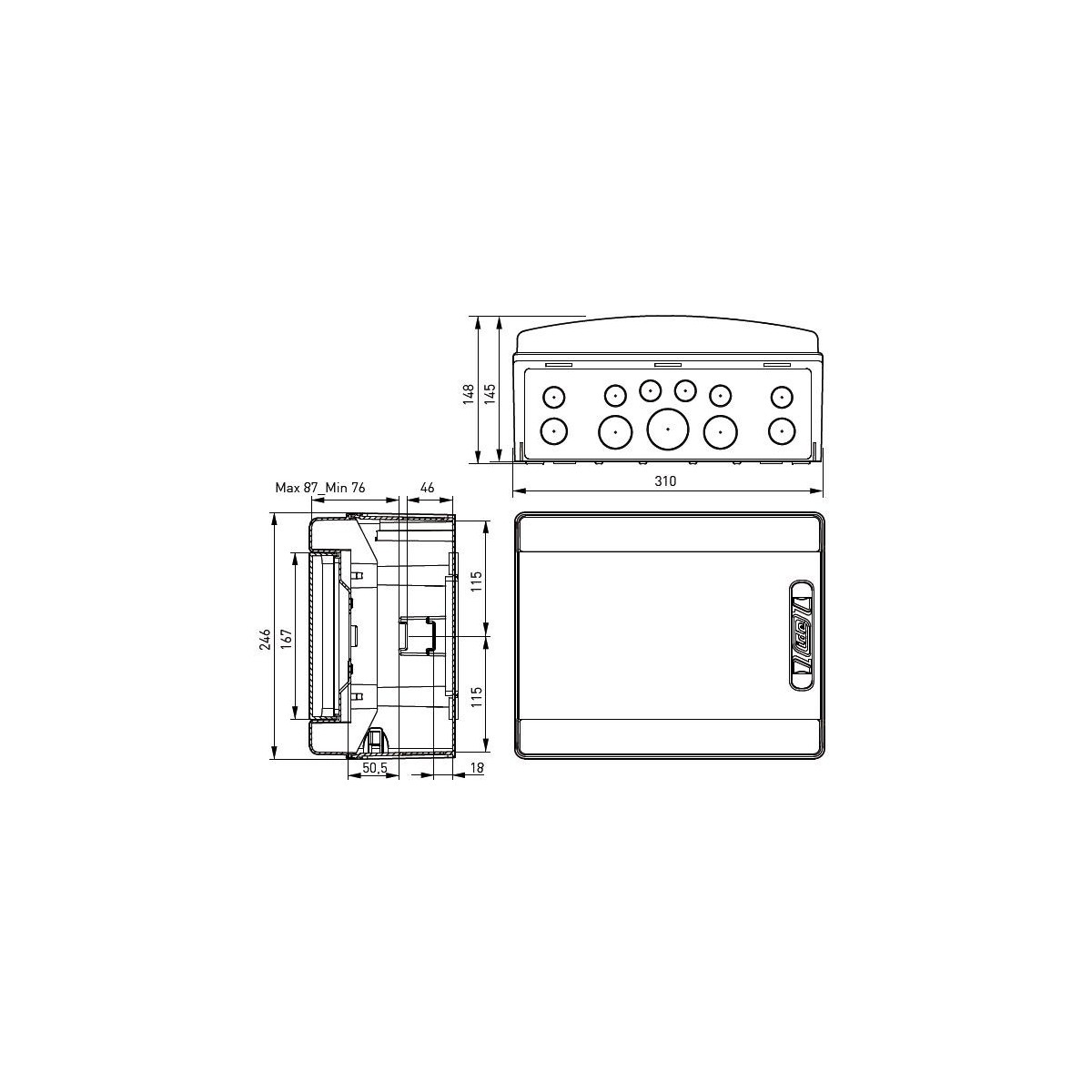 Caja automaticos superficie estanca 12 elementos Ide CDN12PT