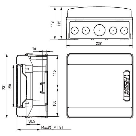 Caja automaticos superficie estanca 8 elementos Ide CDN8PT