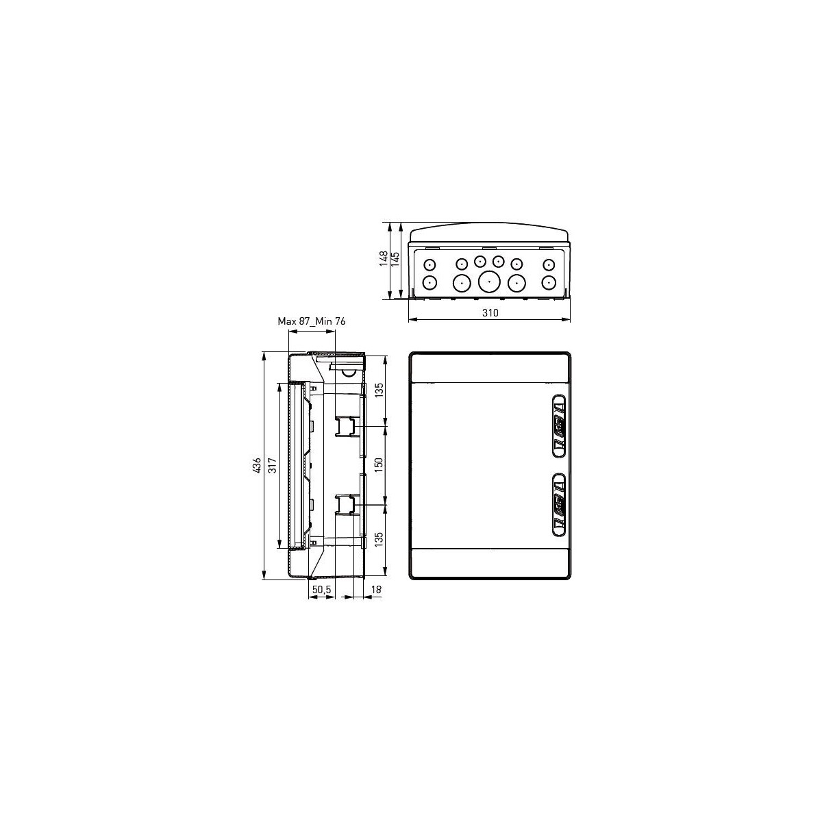 Caja automaticos superficie estanca 24 elementos Ide CDN24PT