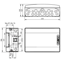 Caja automaticos superficie estanca 18 elementos Ide CDN18PT