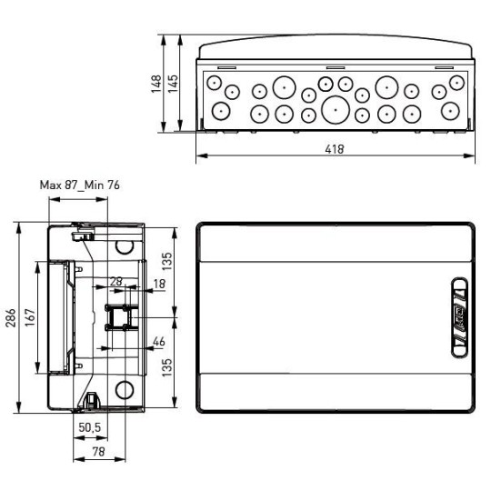 Caja automaticos superficie estanca 18 elementos Ide CDN18PT