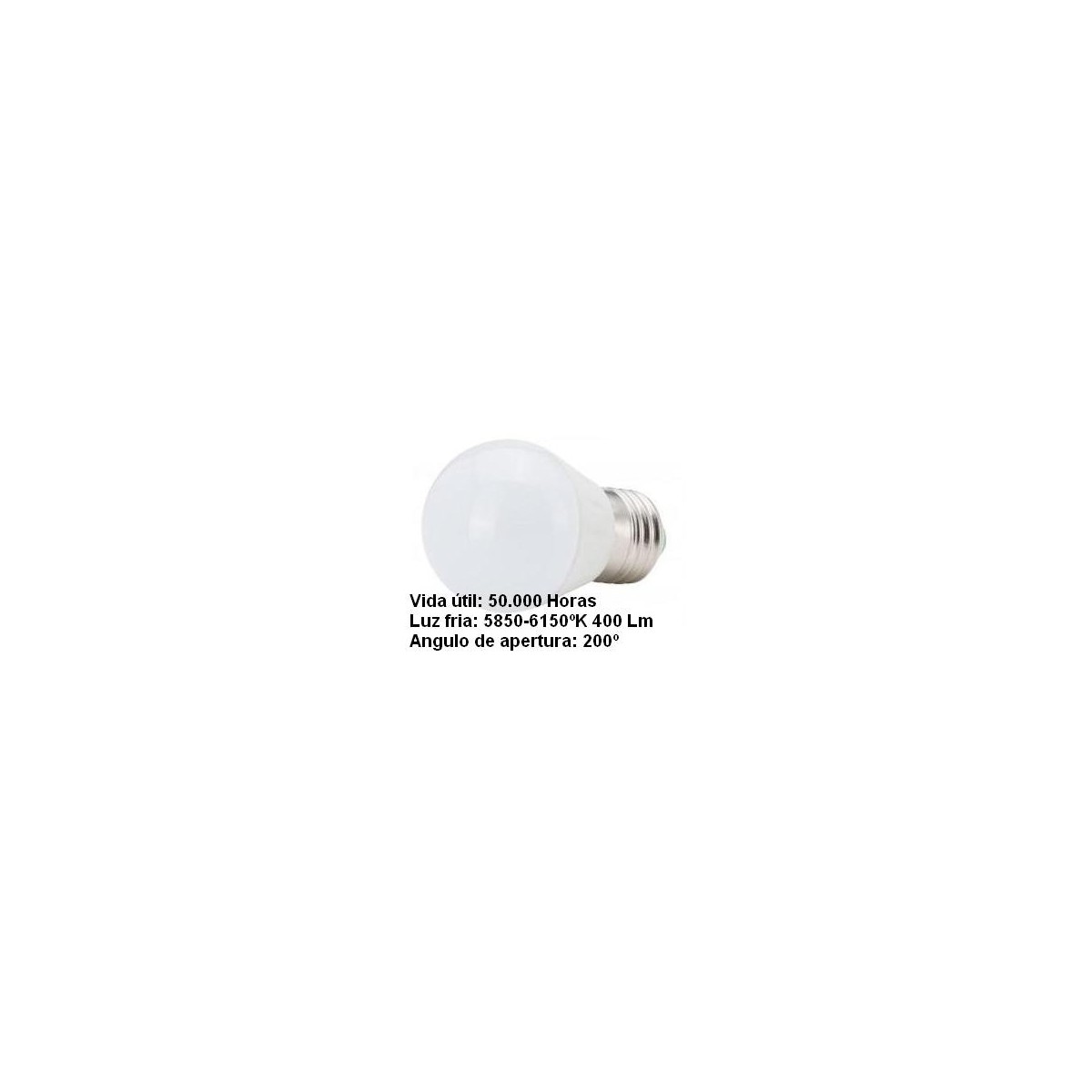 Bombilla led esferica 3w 230v e27 400lum luz blanco frio 5850-6150k Agfri 6061