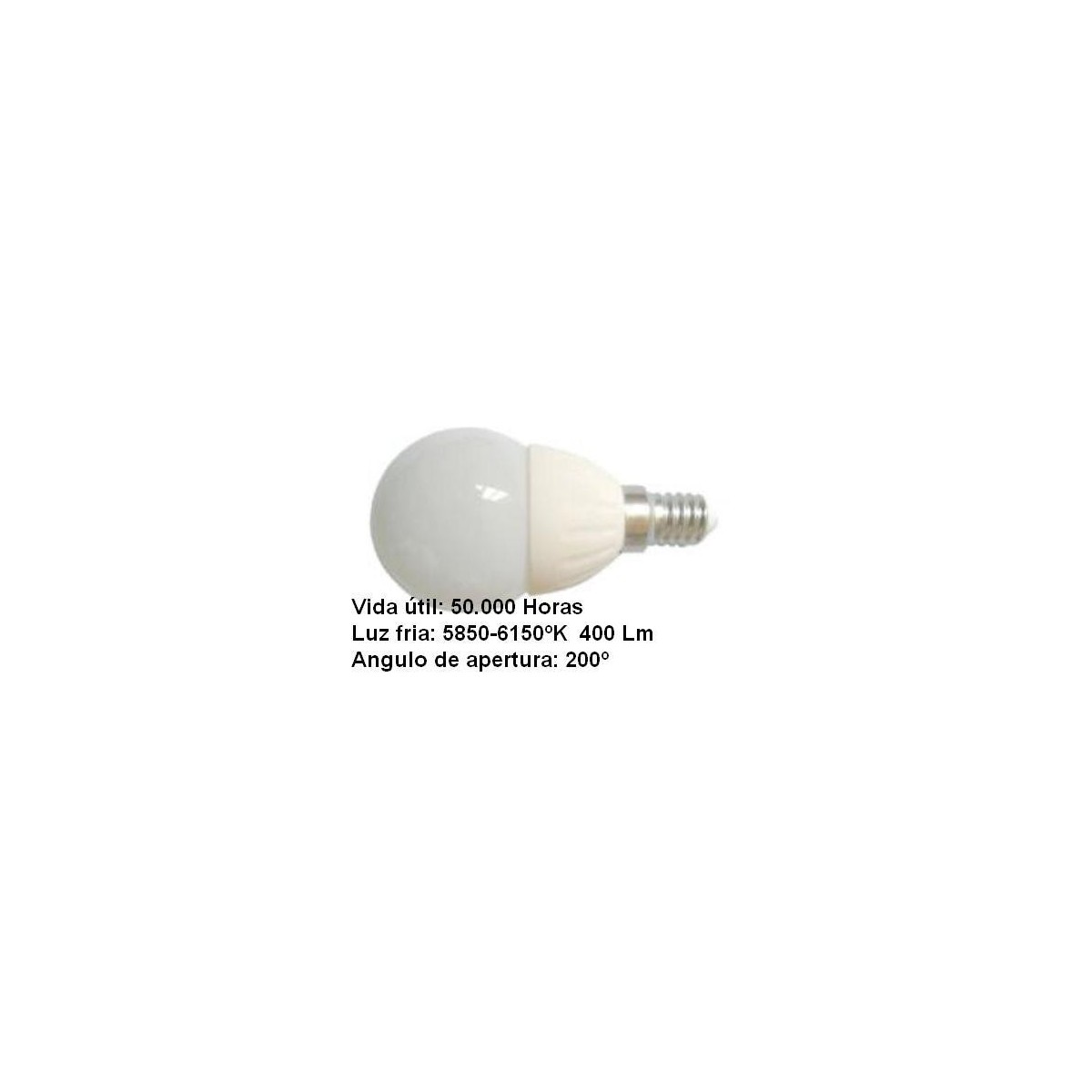 Bombilla led esferica 3w 230v e14 435lum luz blanco frio 5700-6200k Agfri 6051