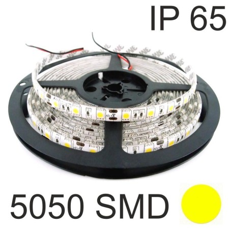 5 Mts Tira Led blanco calido 70w 14W/M 12v 120º 2800k 140Lm estanca SMD5050 Agfri 15153