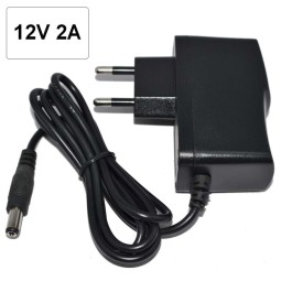uente de alimentacion para tiras led 12V DC 24W 2A IP20 enchufable
