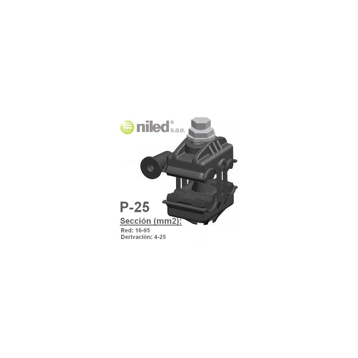 Conector P25 bimetalico aluminio cobre 16-95mm2 4-25mm2 Niled