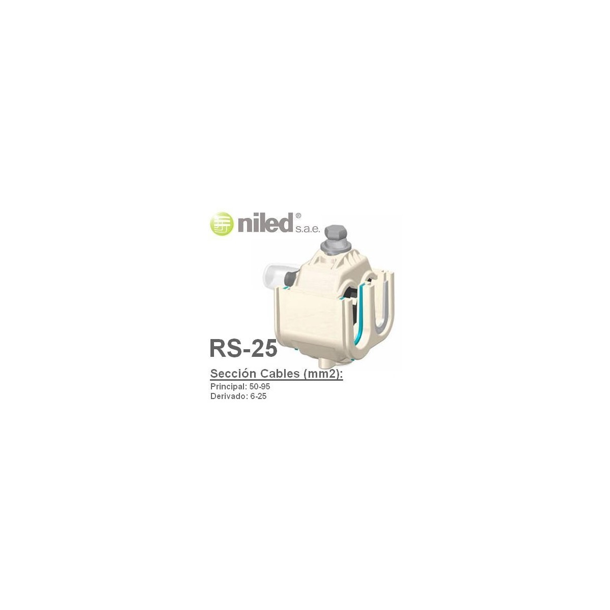 Conector RS-25 bimetalico aluminio cobre IP68 50-95mm2 6-25mm2 Niled