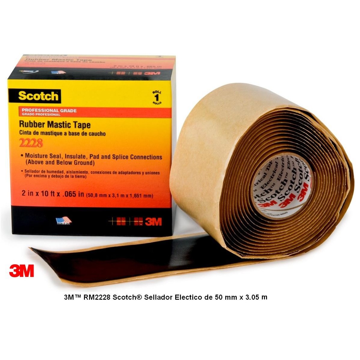 Cinta mastic de goma Scotch 2228 3M 51x3000x1.65mm