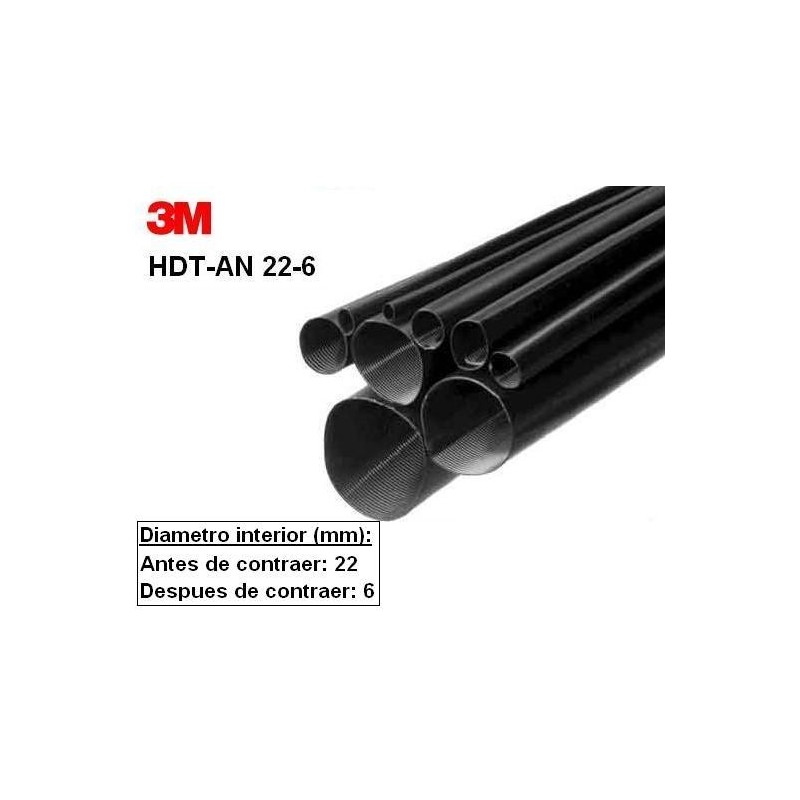 Tubo termorretractil 3M HDT-AN 22-6-1000 de pared gruesa 1 Metro