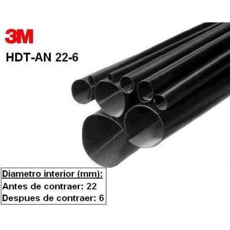 Tubo termorretractil 3M HDT-AN 22-6-1000 de pared gruesa 1 Metro