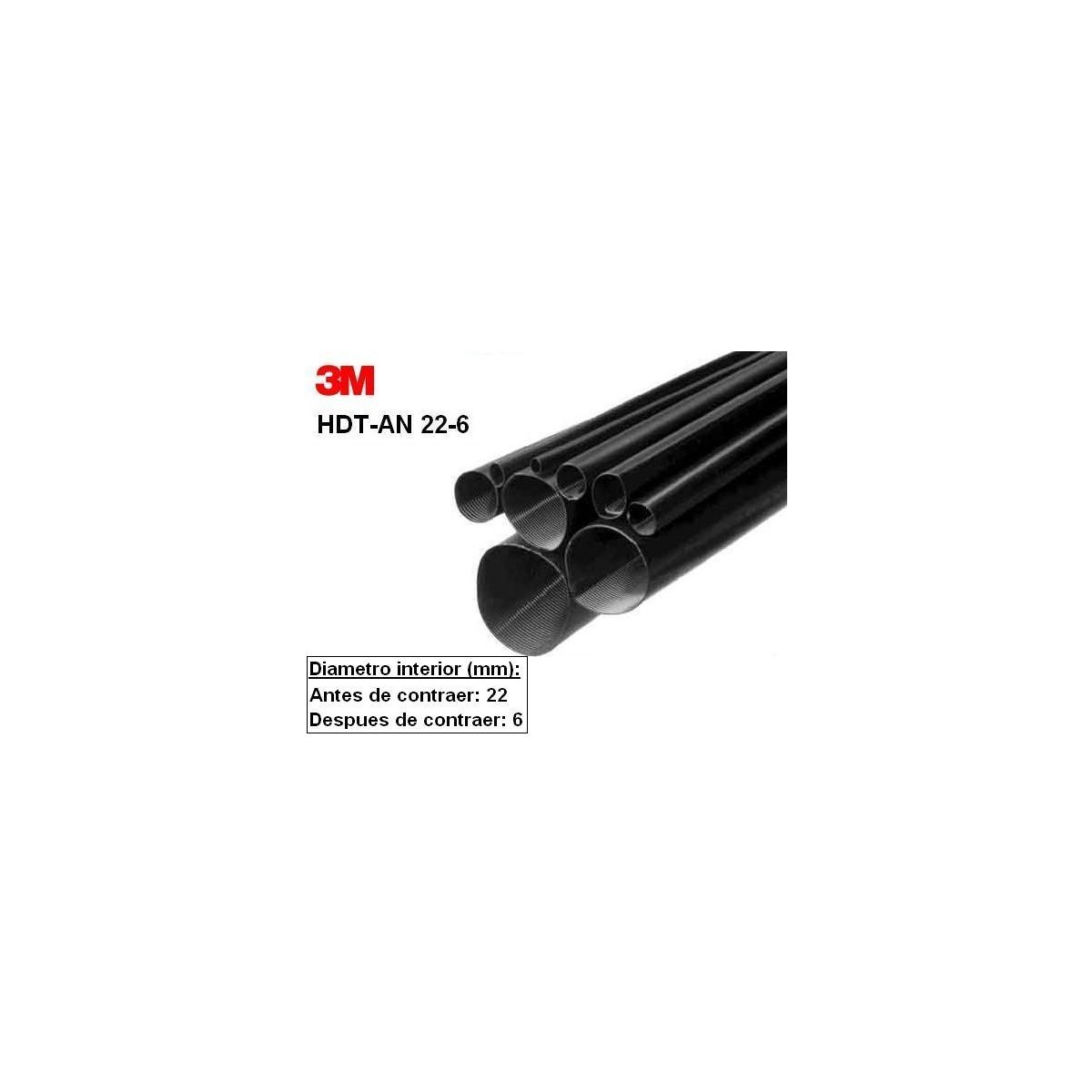 Tubo termorretractil 3M HDT-AN 22-6-1000 de pared gruesa 1 Metro